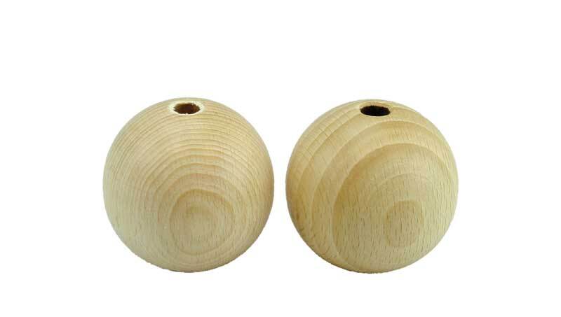 Boules en bois - 25 pces, percées 6 mm, Ø 25 mm