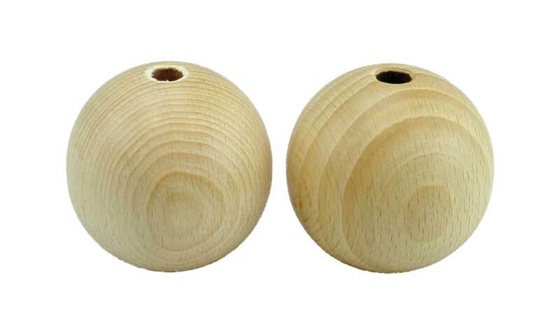 Boules en bois - 10 pces, percées 8 mm, Ø 40 mm