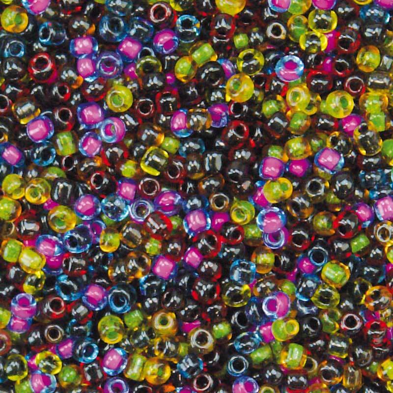Rocailles &#xD8; 1,5-2,6 mm, 100 g, lila-zwart tinten