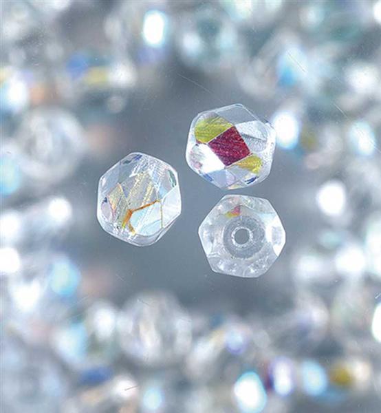 Geslepen glaskralen - &#xD8; 4 mm, kristal