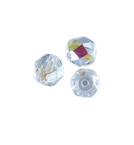 Geslepen glaskralen - Ø 4 mm, kristal
