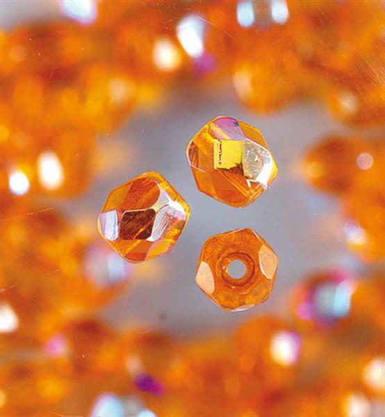 Perles de verre polies &#xD8; 4 mm, orange