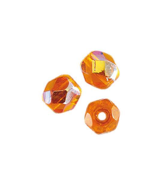 Geslepen glaskralen - Ø 4 mm, oranje