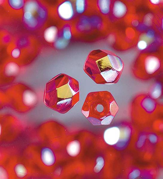 Perles de verre polies &#xD8; 4 mm, rouge