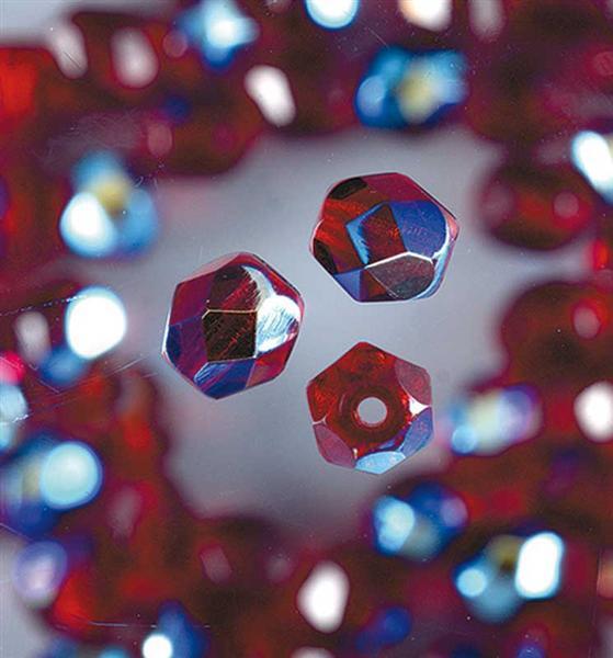 Perles de verre polies &#xD8; 4 mm, grenade