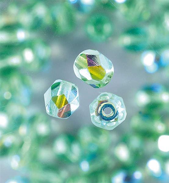 Perles de verre polies &#xD8; 4 mm, vert clair