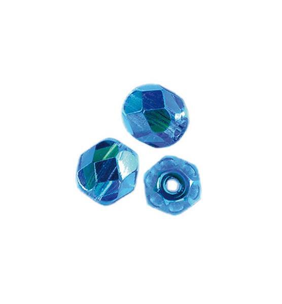 Perles de verre polies Ø 4 mm, aqua foncé
