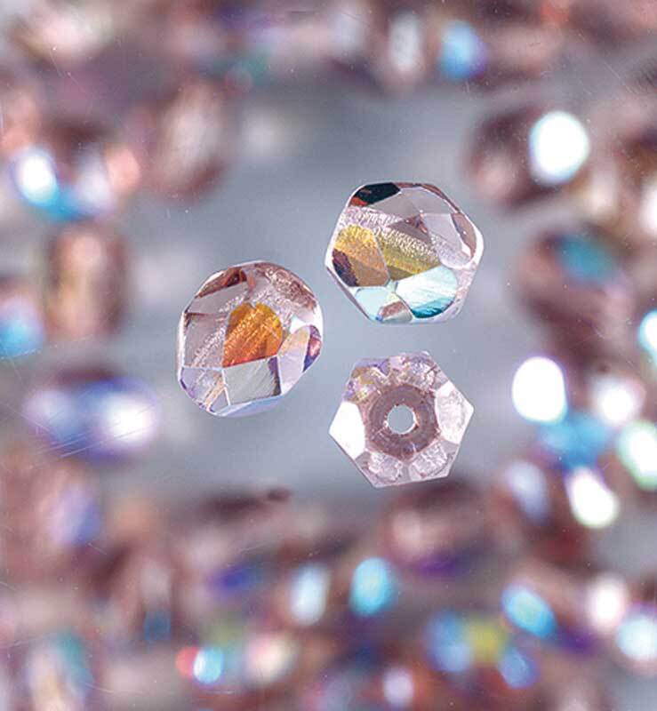 Geslepen glaskralen - &#xD8; 4 mm, lila