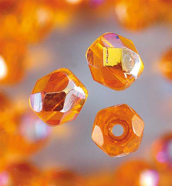 Perles de verre polies Ø 6 mm, orange