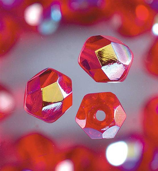 Perles de verre polies Ø 6 mm, rouge