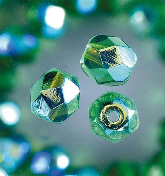 Perles de verre polies &#xD8; 6 mm, vert