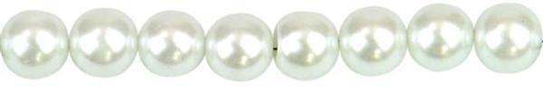 Perles de verre cirées - Ø 4 mm, 120 pces, blanc