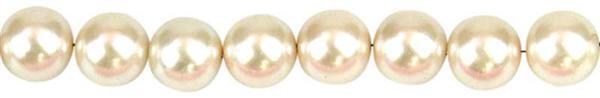 Perles de verre cirées - Ø 4 mm, 120 pces, ivoire