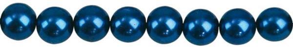 Perles de verre cirées - Ø 4 mm, 120 pces, bleu