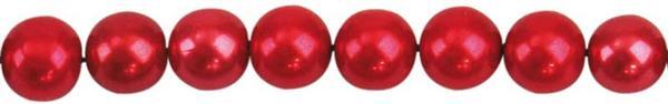 Perles de verre cirées - Ø 4 mm, 120 pces, rouge