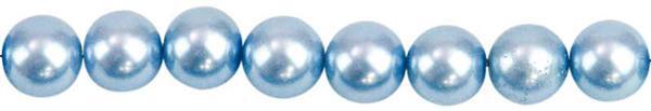 Perles de verre cirées - Ø 4 mm, 120 pces, bleu cl