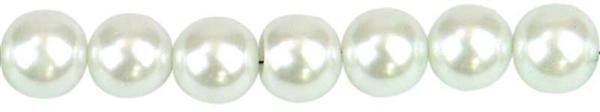 Perles de verre cirées - Ø 6 mm, 100 pces, blanc