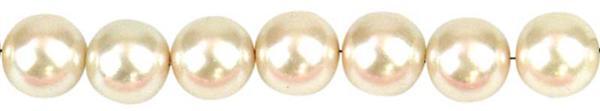 Perles de verre cirées - Ø 6 mm, 100 pces, ivoire