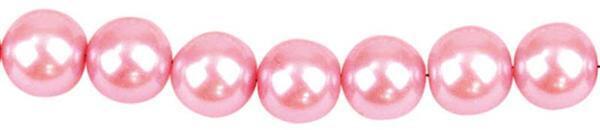 Perles de verre cirées - Ø 6 mm, 100 pces, rose
