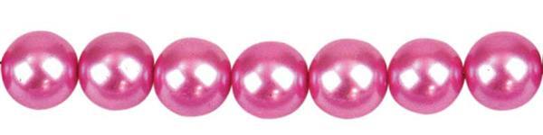 Perles de verre cirées - Ø 6 mm, 100 pces, pink