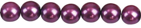 Perles de verre cirées -Ø 6 mm,100 pces, violet