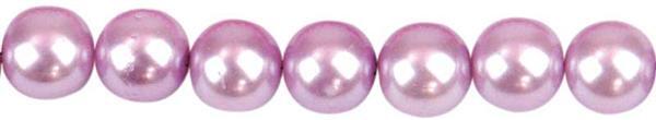 Perles de verre cirées - Ø 6 mm, 100 pces, lavande