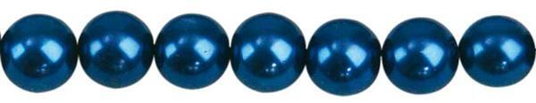 Perles de verre cirées - Ø 6 mm, 100 pces, bleu