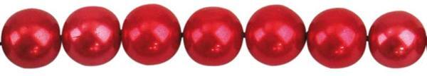 Perles de verre cirées - Ø 6 mm, 100 pces, rouge
