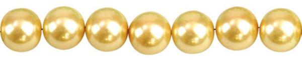 Perles de verre cirées - Ø 6 mm, 100 pces, jaune