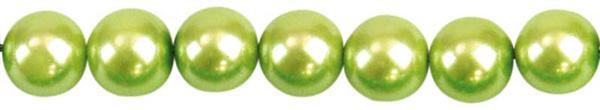 Perles de verre cirées - Ø 6 mm, 100pces,pistache