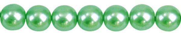 Perles de verre cirées - Ø 6 mm,100 pces,vert clai