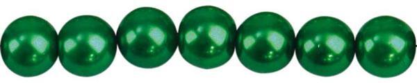 Perles de verre cirées - Ø 6mm,100 pces,vert fonçé