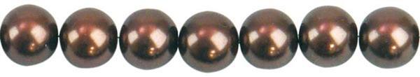 Perles de verre cirées - Ø 6 mm, 100 pces, brun
