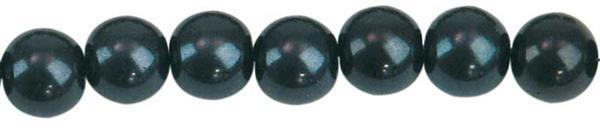 Perles de verre cirées - Ø 6 mm, 100 pces, noir
