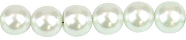 Perles de verre cirées - Ø 8 mm, 50 pces, blanc
