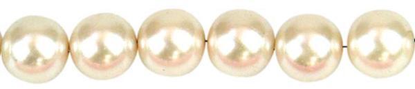 Perles de verre cirées - Ø 8 mm, 50 pces, ivoire
