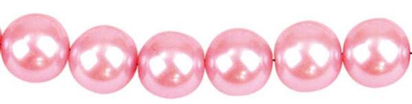 Perles de verre cirées - Ø 8 mm, 50 pces, rose