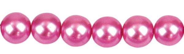 Perles de verre cirées - Ø 8 mm, 50 pces, pink
