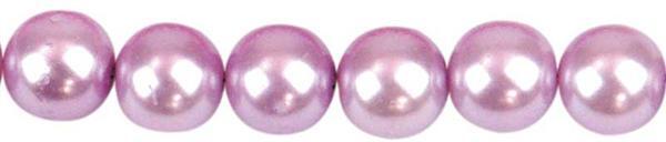Perles de verre cirées - Ø 8 mm, 50 pces, lavande