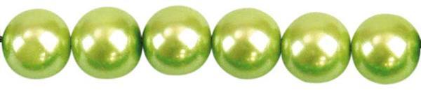 Perles de verre cirées - Ø 8 mm, 50 pces, pistache