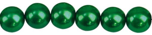 Perles de verre cirées - Ø 8 mm, 50 pces, vert fon
