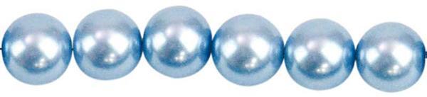 Perles de verre cirées - Ø 8 mm, 50 pces, bleu cla