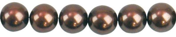 Perles de verre cirées - Ø 8 mm, 50 pces, brun