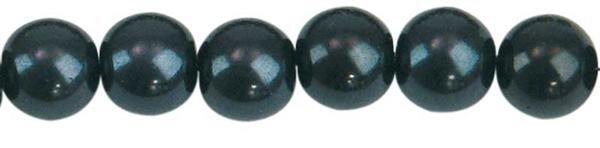 Perles de verre cirées - Ø 8 mm, 50 pces, noir