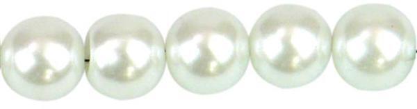 Perles de verre cirées - Ø 10 mm, 30 pces, blanc