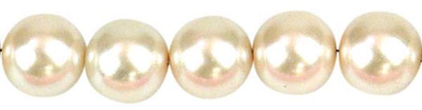 Perles de verre cirées - Ø 10 mm, 30 pces, ivoire