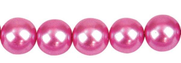 Perles de verre cirées - Ø 10 mm, 30 pces, pink