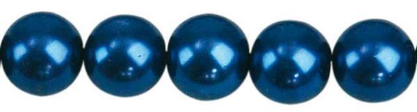 Perles de verre cirées - Ø 10 mm, 30 pces, bleu