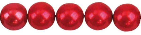 Perles de verre cirées - Ø 10 mm, 30 pces, rouge
