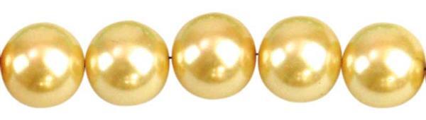 Perles de verre cirées-Ø10 mm,30 pces,jaune soleil